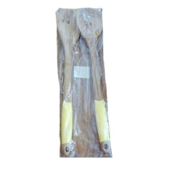 Fiestaware Fiesta Salad Servers Tongs Bamboo Utensils Yellow - Picture 3 of 8